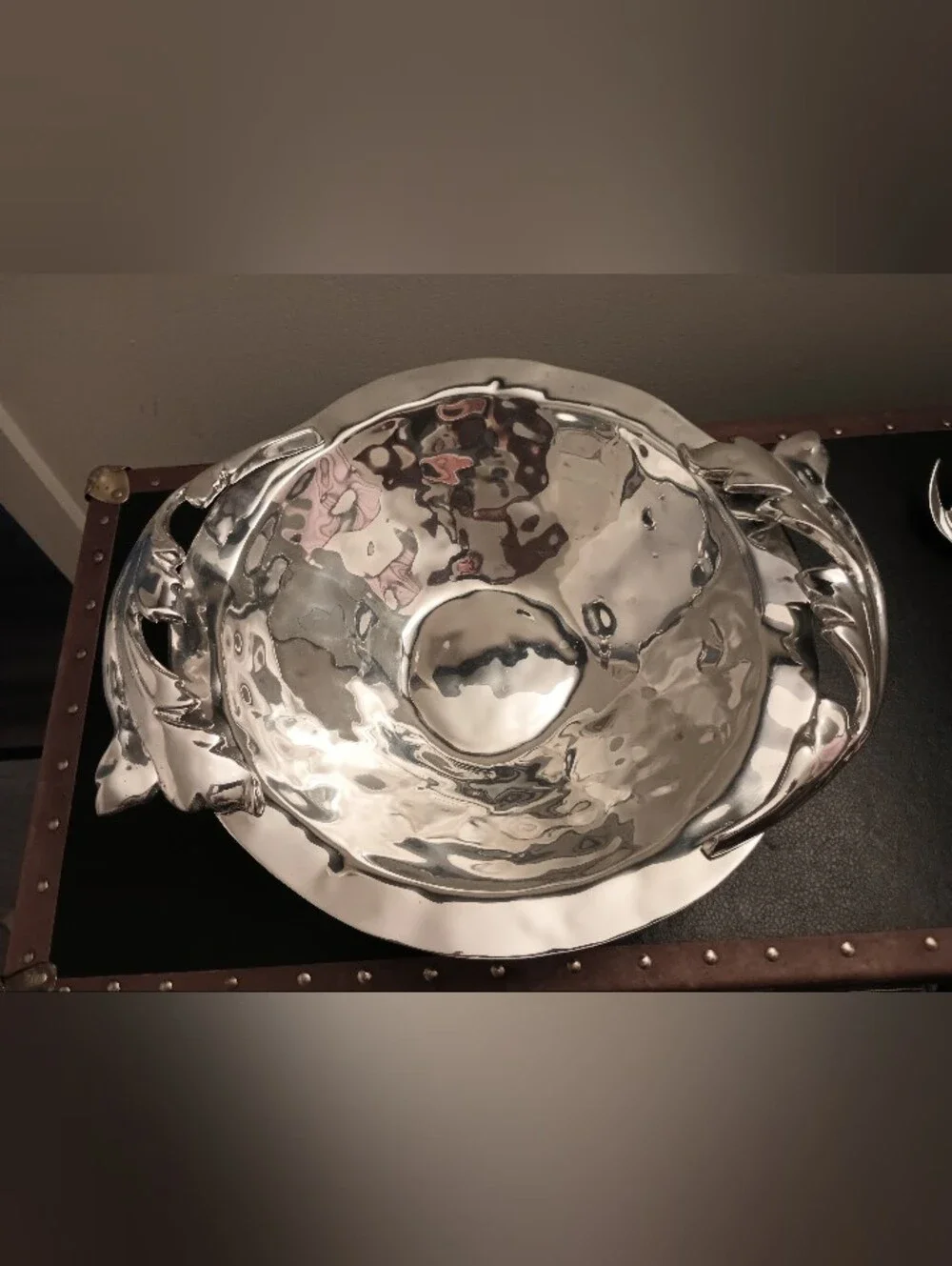 Beatriz Ball Stainless Salad Serving Set W Serving Utensils Polished Silver Tone